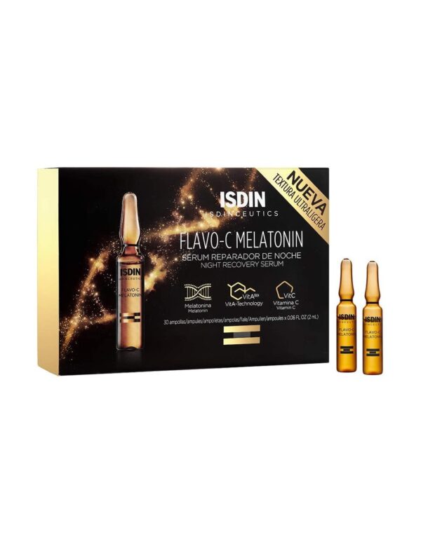 ISDIN FLAVO-C MELATONIN SERUM REPARATEUR NUIT B10 AMPOULES