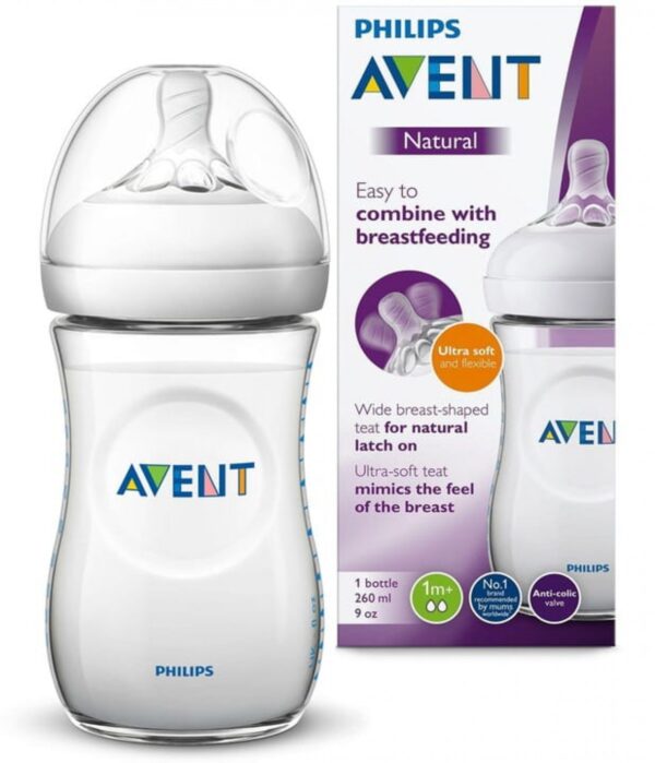 AVENT NATURAL BIBERON +1MOIS 260ML REF SCF0033/17