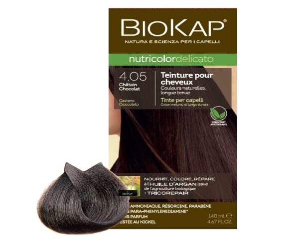 BIOKAP NUTRICOLOR DELICATO RAPID 10 MINUTES N4.05 CHATAIN CHOCOLAT