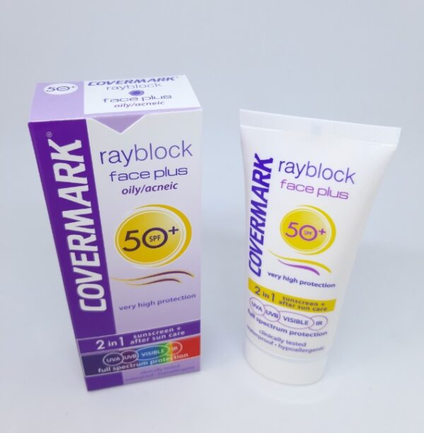 COVERMARK RAYBLOCK FACE PLUS OILY ACNEIC SPF50 VISIBLE NON TINTED 50ML