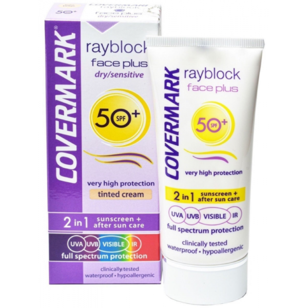 COVERMARK RAYBLOCK FACE PLUS DRY SENSITIVE SPF50 VISIBLE LIGHT BEIGE 50ML