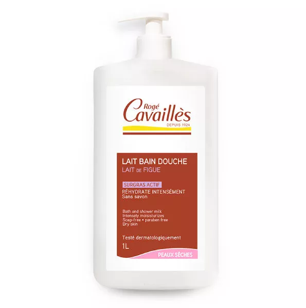 ROGE CAVAILLES LAIT BAIN DOUCHE SURGRAS ACTIF HYDRATANT LAIT DE FIGUE 1L