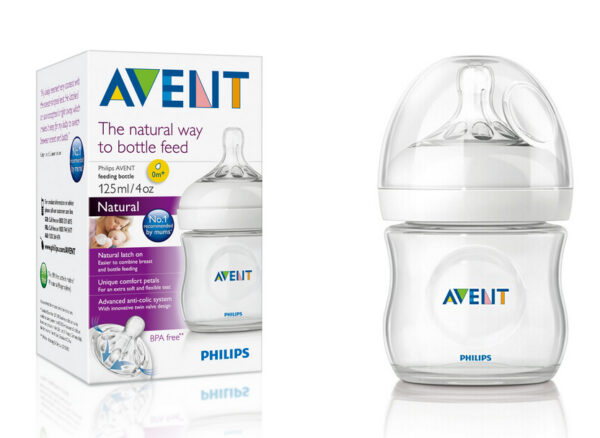 AVENT PACK BIBERON NATURAL 125ML + LINGETTES ECH WATERWIPES OFFERTE REF 03017