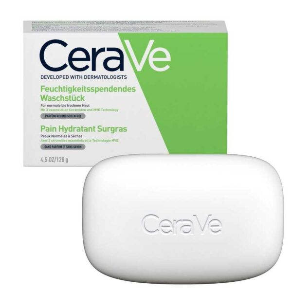 CERAVE PAIN NETTOYANT HYDRATANTE SURGRAS PEAU NORMALE A SECHE 128G