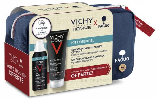 VICHY PACK HOMME PACK GEL DE RASAGE 150ML + GEL DOUCHE 100ML + TROUSSE OFFERTE