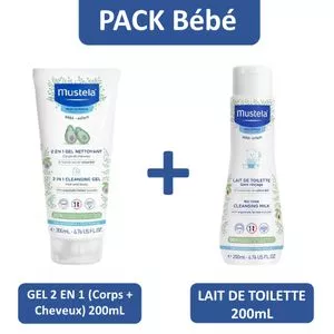 MUSTELA PACK 2EN1 GEL 200ML + LAIT DE TOILETTE 200ML -50%