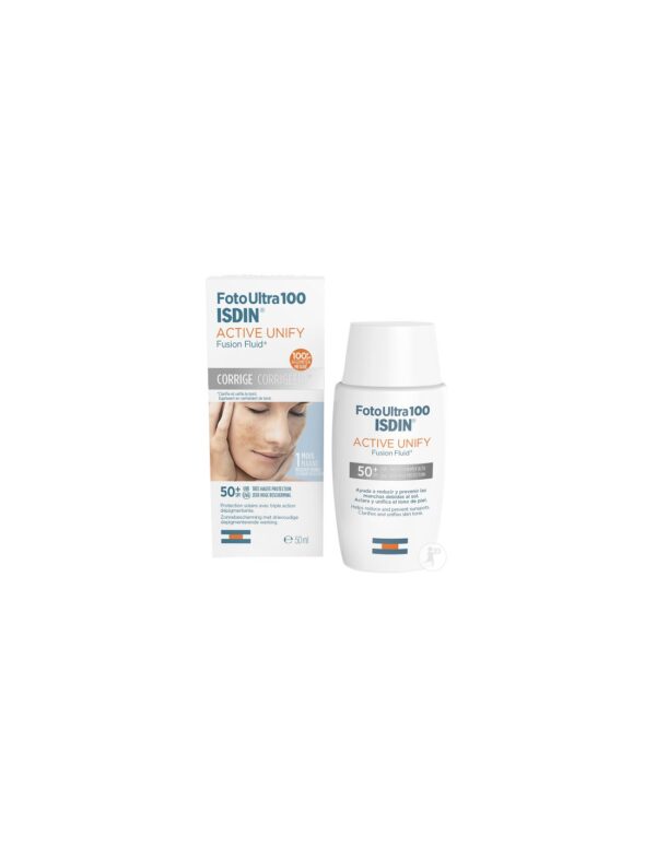 ISDIN FOTOULTRA 100 INVISIBLE ACTIVE UNIFY 50+SPF CORRIGE TRANSPARENT 50ML