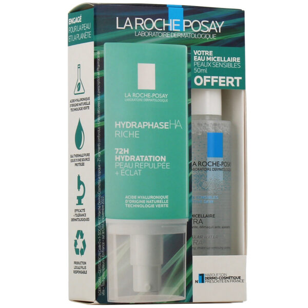 LA ROCHE POSAY PACK HYDRAPHASE HA RICHE 50ML+ EAU MICELLAIRE ULTRA 15ML OFFERT