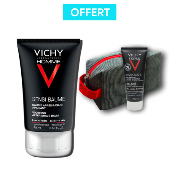 VICHY PACK SENSI BAUME + GEL DOUCHE CORPS ET CHEVEUX + TROUSSE OFFERTE